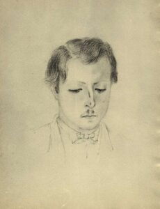 Desenho de D. Isabel retratando D. Gastão